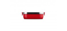 On The Go Lunchbox RVS Rechthoekig 900 ml Kersenrood
