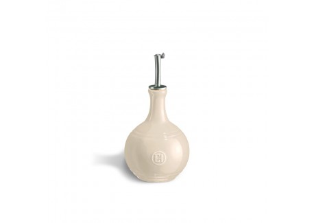 Bouteille Céramique Vinaigre avec Bec Verseur 0,4 L Argile Blanc Cassé