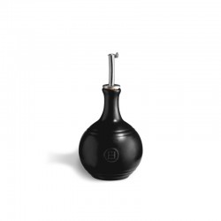 Bouteille Céramique Vinaigre avec Bec Verseur 0,4 L Noir Mat Truffe -N