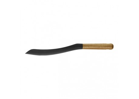Spatule Cuillère Silicone Noir Manche Bois 30 cm