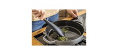 Zwarte Siliconen Lepel Spatel Houten Handvat 30 cm