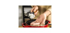 Cuillère à Riz Silicone Noir Manche Bois 22 cm