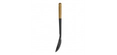 Ecumoire Friture Silicone Noir Manche Bois 31 cm