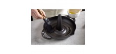 Pinceau à Pâtisserie Silicone Noir Manche Bois 22 cm