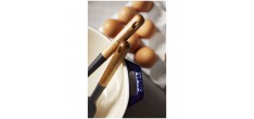 Pinceau à Pâtisserie Silicone Noir Manche Bois 22 cm
