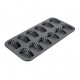 Moule à 12 Madeleines Acier Anti-adhésif sans PFAS 41,5x21,5 cm