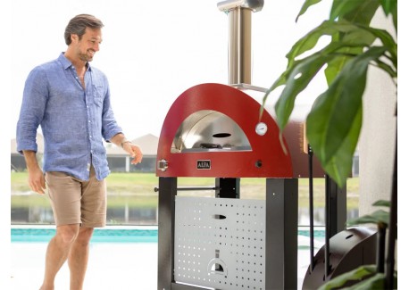 Moderno Tafelwagen voor Hout Pizza Oven 2 Pizze