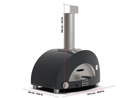 Moderno Four à Pizza Bois 1 Pizza Gris 60x40 cm 