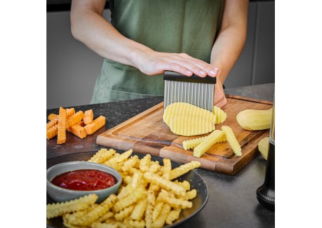 Riffl Coupe Frites / Légumes Lame Ondulée en Inox 9,5 cm