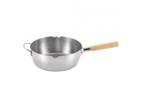 Yukihira Gehamerde RVS Steelpan/Koekenpan 24 cm 2,4L met Giettuit