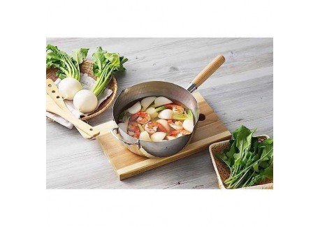 Yukihira Gehamerde RVS Steelpan/Koekenpan 24 cm 2,4L met Giettuit