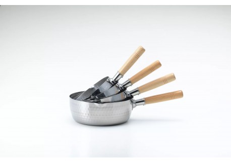 Yukihira Gehamerde RVS Steelpan/Koekenpan 16 cm 1L met Giettuit