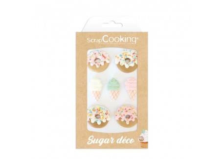 Décors Comestibles Sucrés Donuts et Glaces 7 pcs