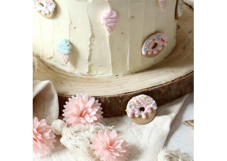 Zoete Eetbare Decoraties Donuts en Ijsjes 7 stuks