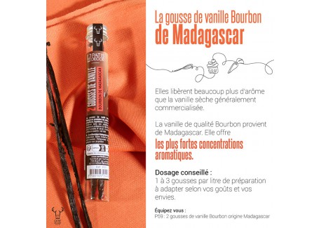 Gousses Vanille Bourbon Madagascar 2 pcs