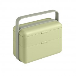 Bauletto Lunch Box Rectangulaire avec Poignée 21x18 cm Vert Thym Clair