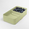 Zie dia Bauletto Rechthoekige lunchbox met handvat 21x18 cm licht tijmgroen