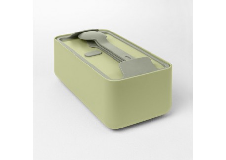Bauletto Rechthoekige lunchbox met handvat 21x18 cm licht tijmgroen