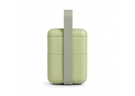 Bauletto Rechthoekige lunchbox met handvat 21x18 cm licht tijmgroen