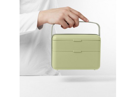 Bauletto Rechthoekige lunchbox met handvat 21x18 cm licht tijmgroen