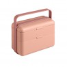 Zie dia Bauletto Rechthoekige lunchbox met handvat 21x18 cm roze Famingo