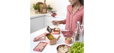 Bauletto Rechthoekige lunchbox met handvat 21x18 cm roze Famingo