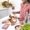 Zie dia Bauletto Rechthoekige lunchbox met handvat 21x18 cm roze Famingo