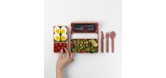 Bauletto Rechthoekige lunchbox met handvat 21x18 cm roze Famingo