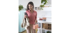 Bauletto Rechthoekige lunchbox met handvat 21x18 cm roze Famingo