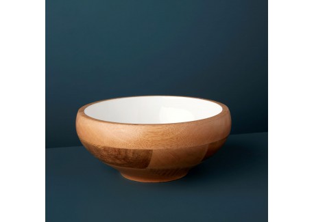 Kom Mangohout en Wit Hars 28x12 cm