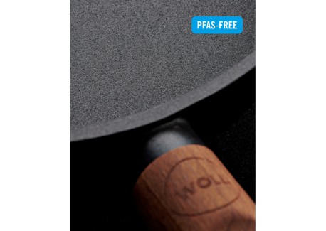 EcoLogic Poêle Fonte Aluminium Antiadhésive Diamond QXR Manche Bois 28