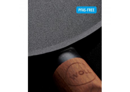 EcoLogic Poêle Fonte Aluminium Antiadhésive Diamond QXR Manche Bois 32