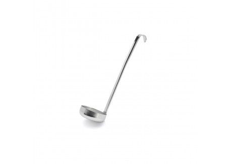 RVS platte bodem pollepel voor pizzasaus 30 cm14,5 cl
