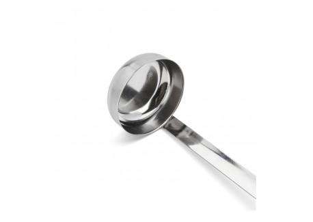 Louche à Fond Plat Inox pour Sauce Pizza 30 cm 15 cl