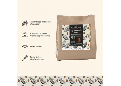 Equatoriale melkchocolade 35% Bonenzak 1 kg