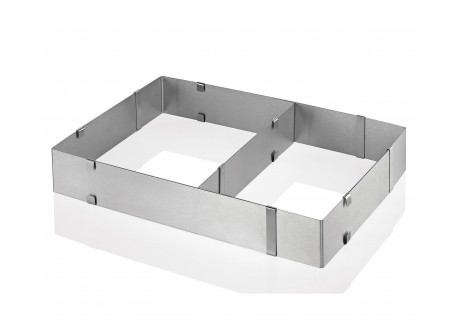 Cadre à Pâtisserie Rectangulaire Extensible Inox avec Séparateur 