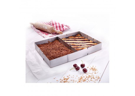 Cadre à Pâtisserie Rectangulaire Extensible Inox avec Séparateur 