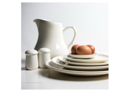 Kitchen Plat Keramisch Bord Glanzend Crèmewit Emaille 21 cm