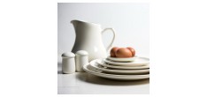 Kitchen Assiette Plate Céramique Email Brillant Blanc Crème 21cm 