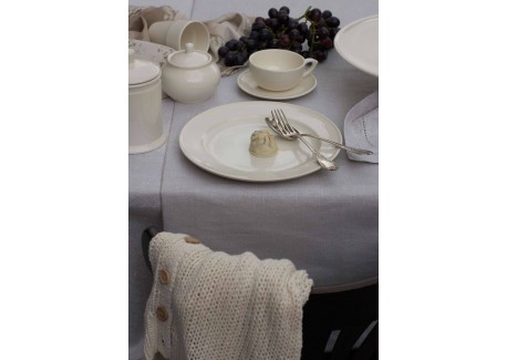 Kitchen Assiette Plate Céramique Email Brillant Blanc Crème 21cm 