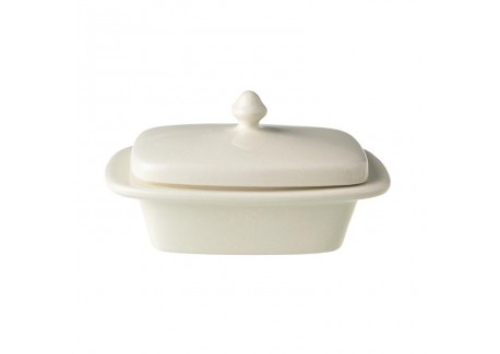 Kitchen Rechthoekige keramische botervloot Crèmewit 12x17,5 cm (250 g