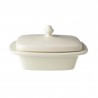 Zie dia Kitchen Rechthoekige keramische botervloot Crèmewit 12x17,5 cm (250 g