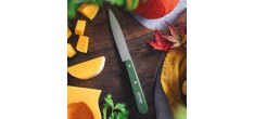 N°112 Couteau Office Lame en Inox 10 cm Manche en Bois Vert Kaki