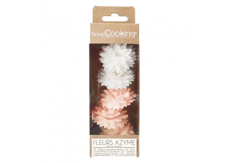 Eetbare Dahlia's in Ouwel voor Taartdecoratie Wit Roze Pastel Ø3 cm 5