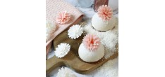 Fleurs Dahlias Comestibles en Azyme pour Déco Gâteau Blanc Rose Ø3 cm
