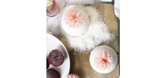 Fleurs Dahlias Comestibles en Azyme pour Déco Gâteau Blanc Rose Ø3 cm