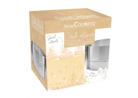 Cercle Pâtisserie Réglable Inox Extra-Haut 12 cm