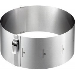Tondo Clip Cercle Pâtisserie Réglable Inox de Ø16 cm à 30 cm Hauteur 1