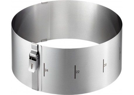 Tondo Clip Cercle Pâtisserie Réglable Inox de Ø16 cm à 30 cm Hauteur 1