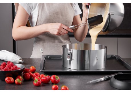 Tondo Clip Cercle Pâtisserie Réglable Inox de Ø16 cm à 30 cm Hauteur 1